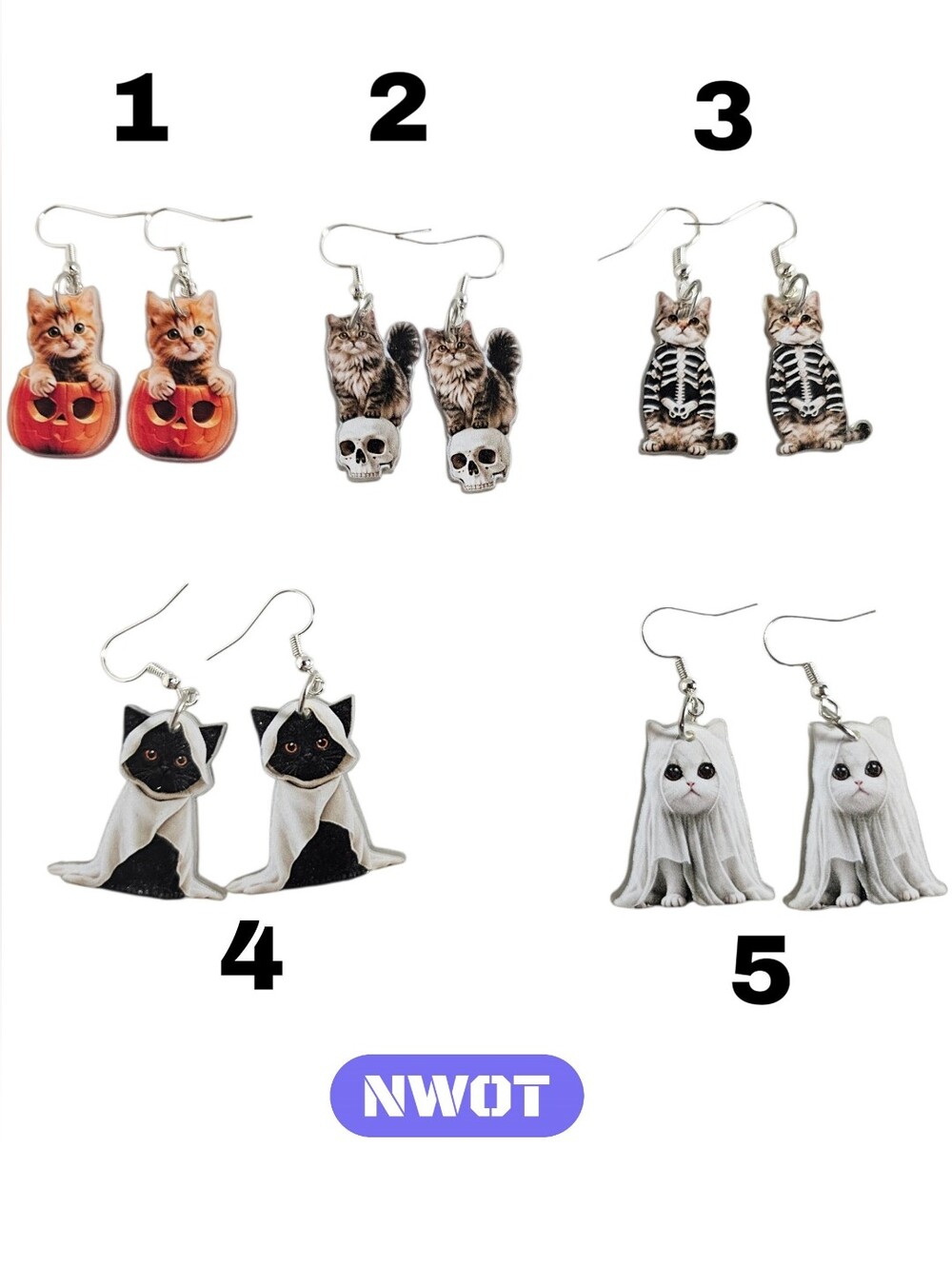Cat (Pick 1) Halloween Earrings